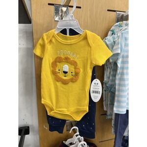 Bon Bebe Baby Boy 3PC Outfit Set 6-9M Lion Bodysuit Pants NWT